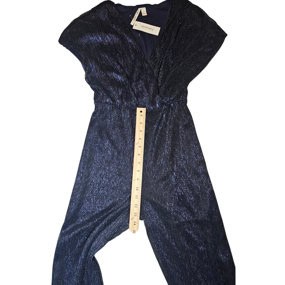 NWT Francescas Navy Blue Metallic Jumpsuit Size‎ S